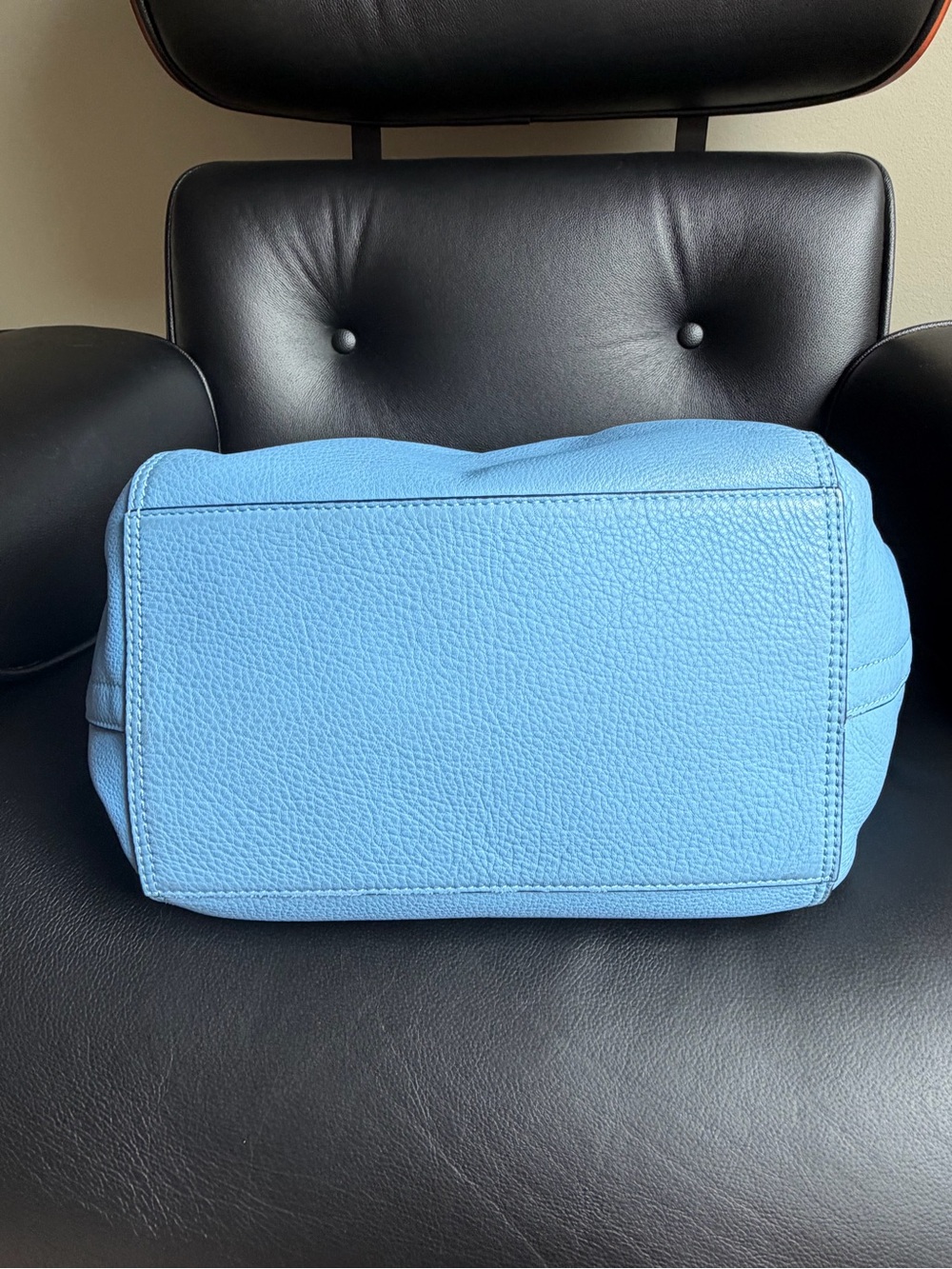 Tory Burch Half Moon LG Blue Braided-Handle Shoulder Bag Detachable Strap - Picture 6 of 16
